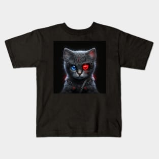 Cat-terminator cyberpunk robot kitten Kids T-Shirt